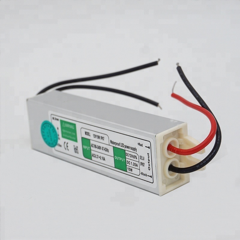 Waterproof Led Switching Power Supply 12V 15W IP67 LED Transformer 15W Led Power