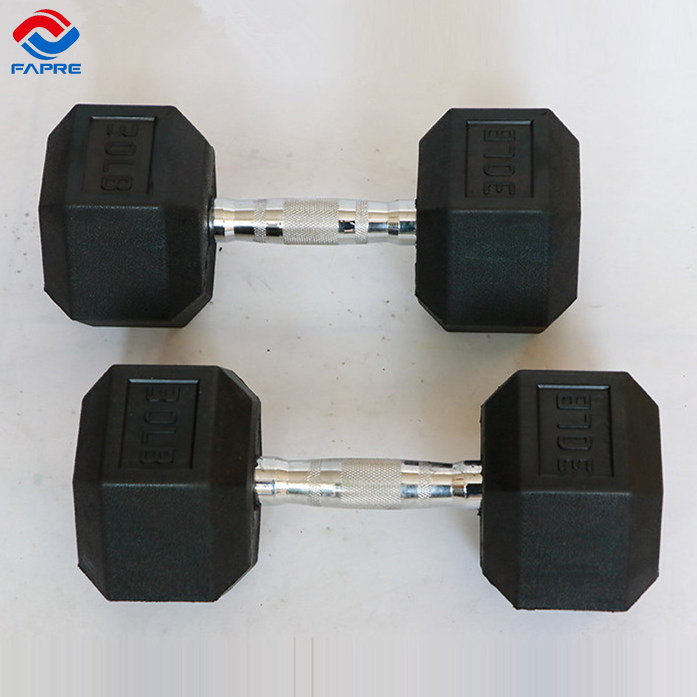 Rubber Dumbbells 5, 10, 15, 25 lb Weights