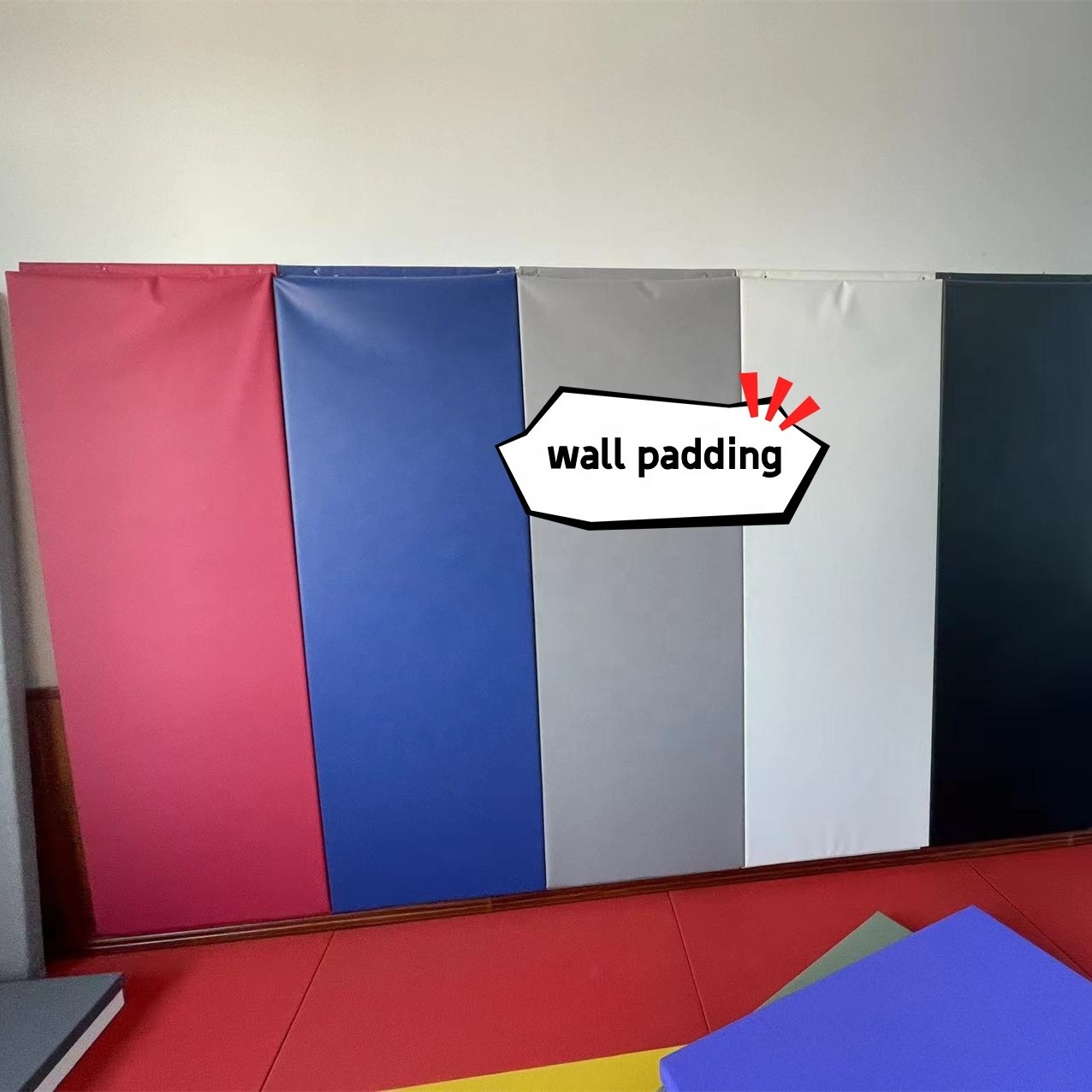 Safety Wall Pads Gym wall padding 4' 5' 6' 8' tall customized height thickness color