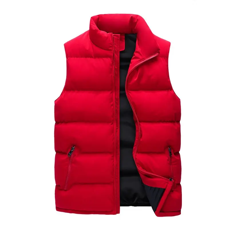 Wholesale OEM/ODM Lightweight Casual Duck Down Vest Jacket Winter Warm polyester Vest black sleeveless jacket man without hood