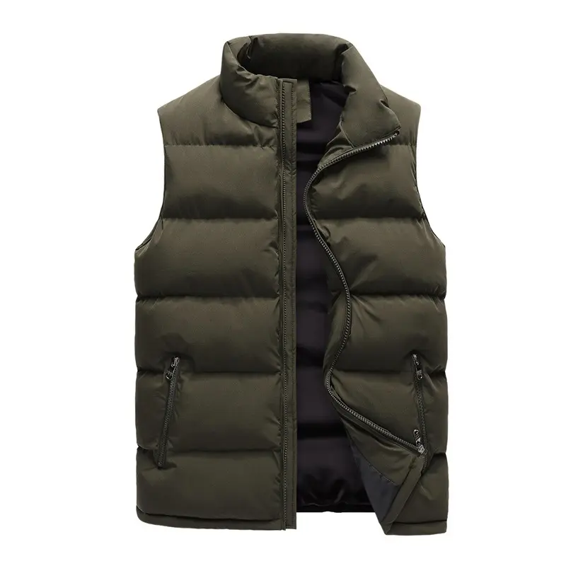 Wholesale OEM/ODM Lightweight Casual Duck Down Vest Jacket Winter Warm polyester Vest black sleeveless jacket man without hood