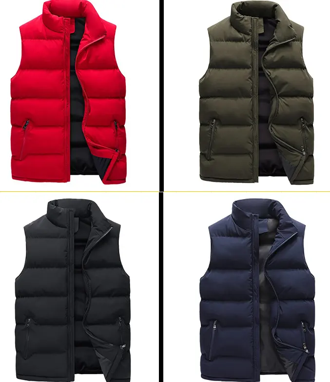 Wholesale OEM/ODM Lightweight Casual Duck Down Vest Jacket Winter Warm polyester Vest black sleeveless jacket man without hood