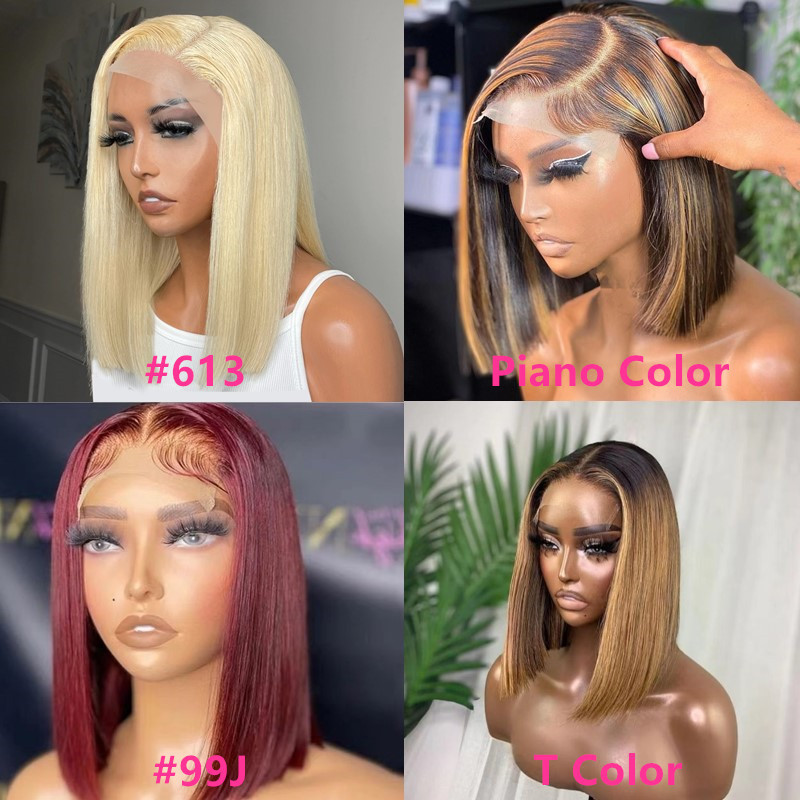 13x4 Short Double Drawn Vietnamese Raw Hair Lace Front Wigs Vietnam Hair Bone Straight Bob Wigs for Black Women