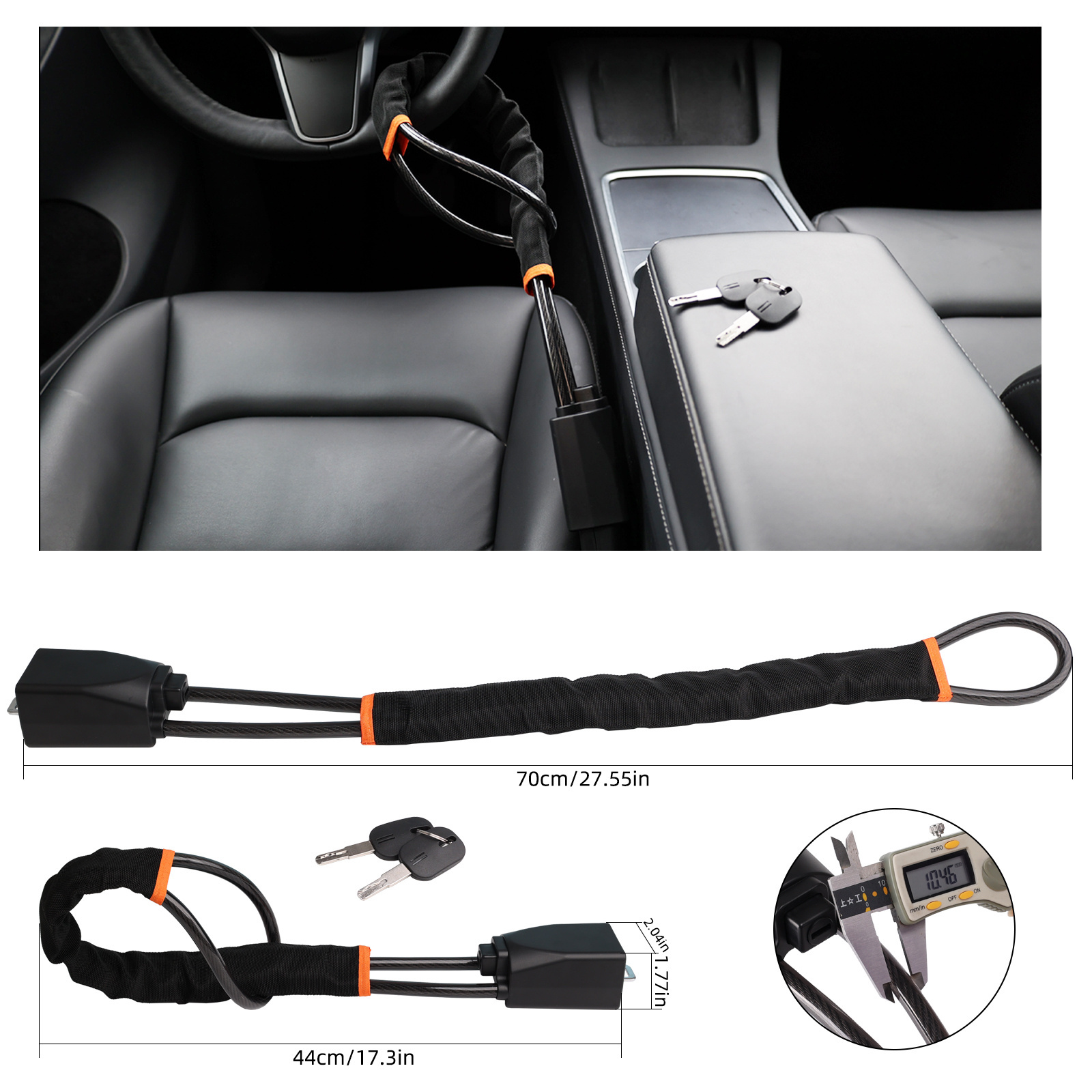 Steering Wheel Lock Car Seat Belt Lock Car Anti Theft Device Anti Theft Strips Security Anti-Theft Car Lock Fit Most Vehicles