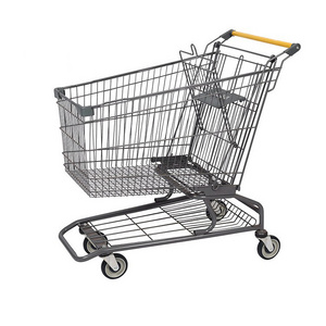 China Wholesale High Quality USA Household Grocery Carts Supermarket Metal Shopping Trolley with Plastic Seat