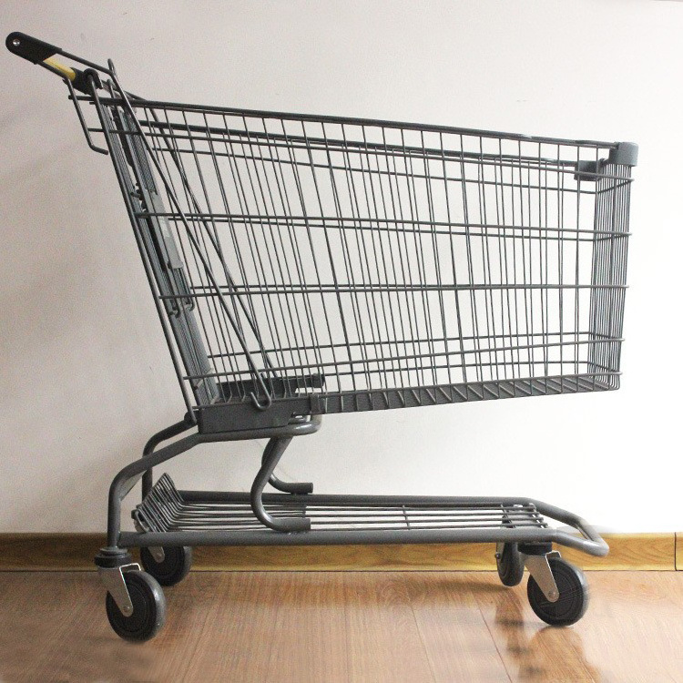 China Wholesale High Quality USA Household Grocery Carts Supermarket Metal Shopping Trolley with Plastic Seat