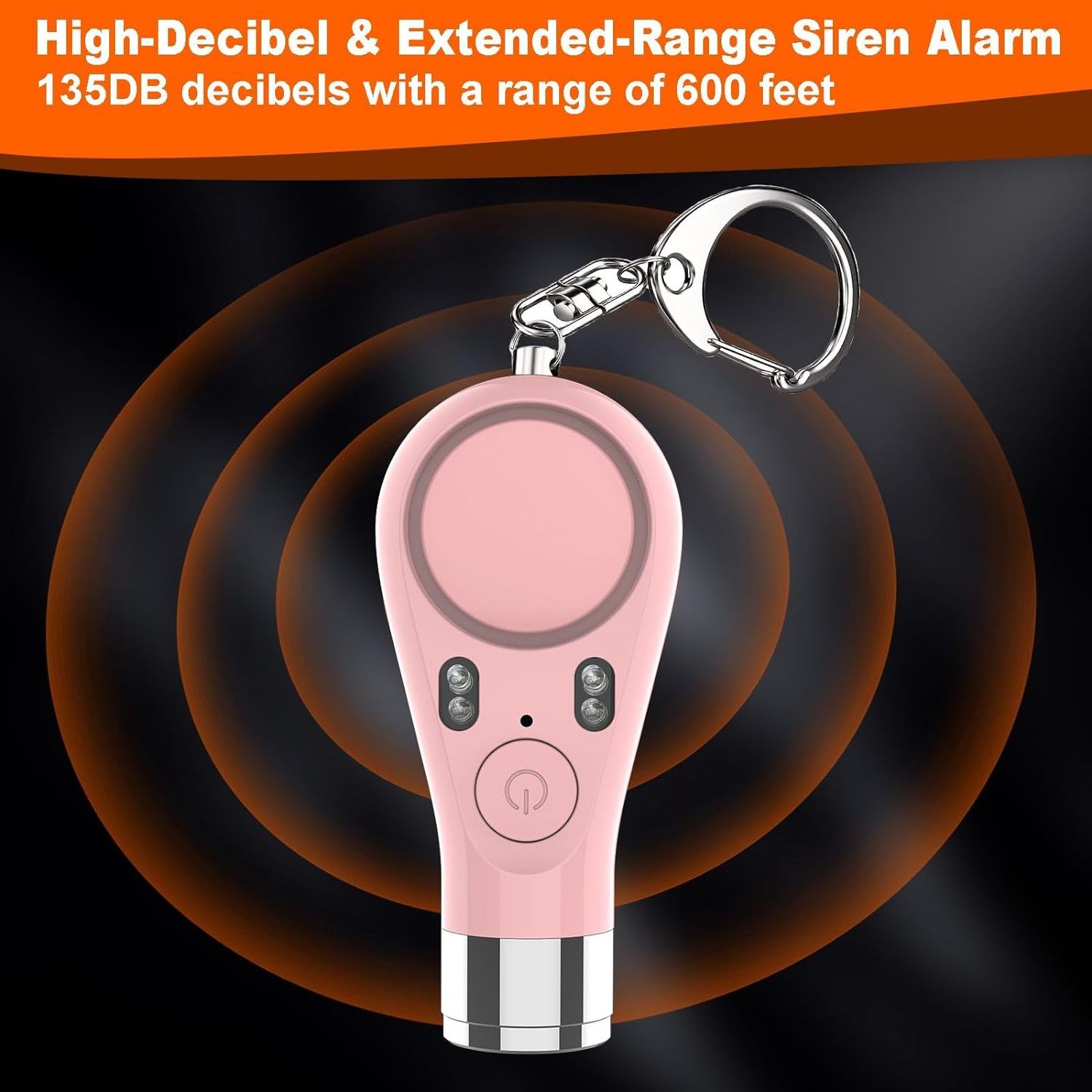 Women's Rechargeable Personal Alarm, Self Defense Alarm Keychain with Super Bright Flashlight and Red and Blue Warning Lights