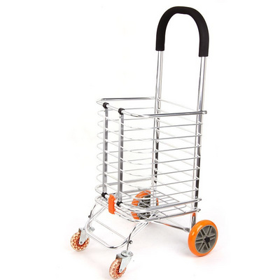 China Wholesale Aluminum Foldable Wal Mart Shopping Vegetable Cart Moving Folding Shopping Hand Trolleys for Elderly