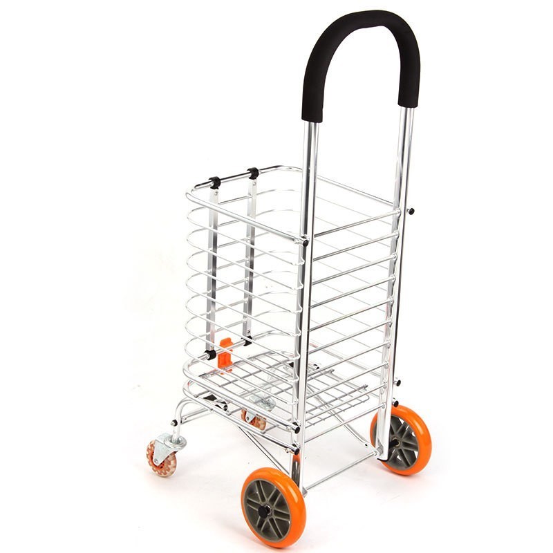 China Wholesale Aluminum Foldable Wal Mart Shopping Vegetable Cart Moving Folding Shopping Hand Trolleys for Elderly