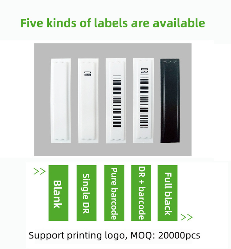 Custom Logo 58KHz AM EAS Anti-theft Soft Label Supermarket DR Barcode Security Label for Retail  Stores