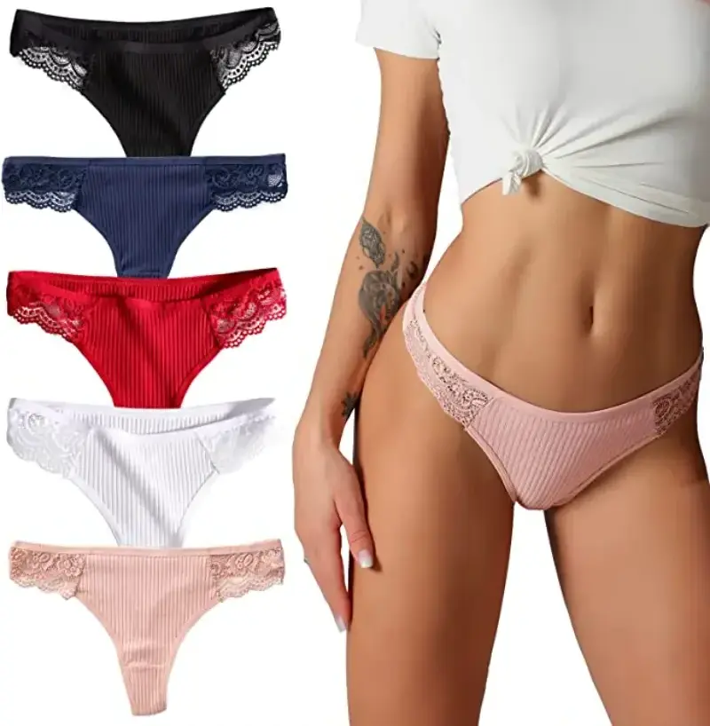 Women's Lace Thongs 1XL-3XL Plus Size Underwear Lingerie Intimate Pants Cotton G-string Sexy Panties Low Waist Briefs Tangas