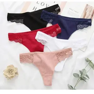 Women's Lace Thongs 1XL-3XL Plus Size Underwear Lingerie Intimate Pants Cotton G-string Sexy Panties Low Waist Briefs Tangas