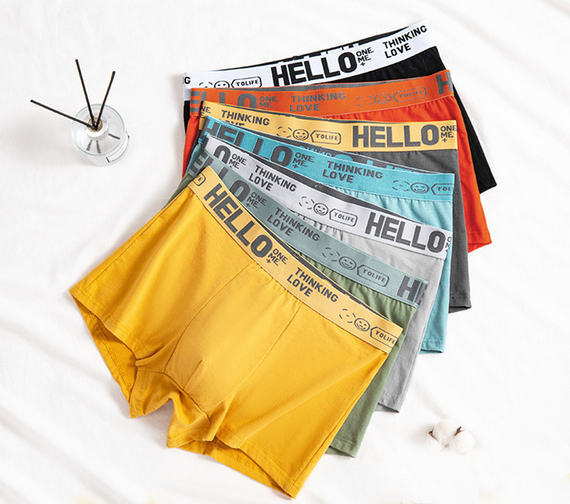 Men's underwear with graphene bottom crotch for comfort and breathability personalized trend solid color flat angle pants