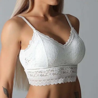 Bra Ladies Brassiere Lace Underwear Top Comfortable Bra Solid Colour Lingerie Sexy Vest Women's Padded Wireless Bra Lingerie