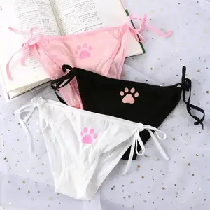 Sexy Bandage Lolita Panties Low Waist Lingerie Cute Claw Women's Briefs Low Waist Animation Underwear