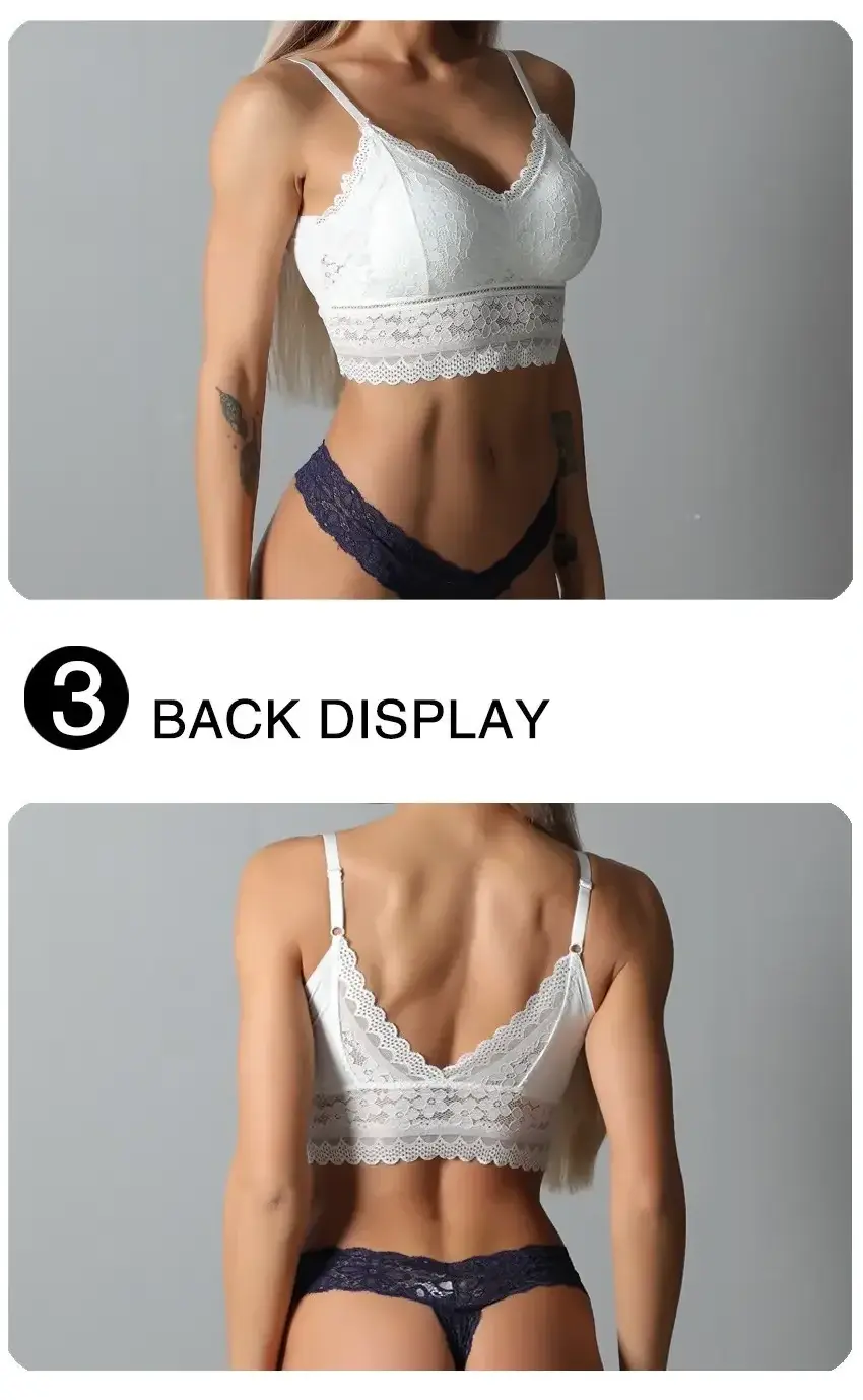 Bra Ladies Brassiere Lace Underwear Top Comfortable Bra Solid Colour Lingerie Sexy Vest Women's Padded Wireless Bra Lingerie