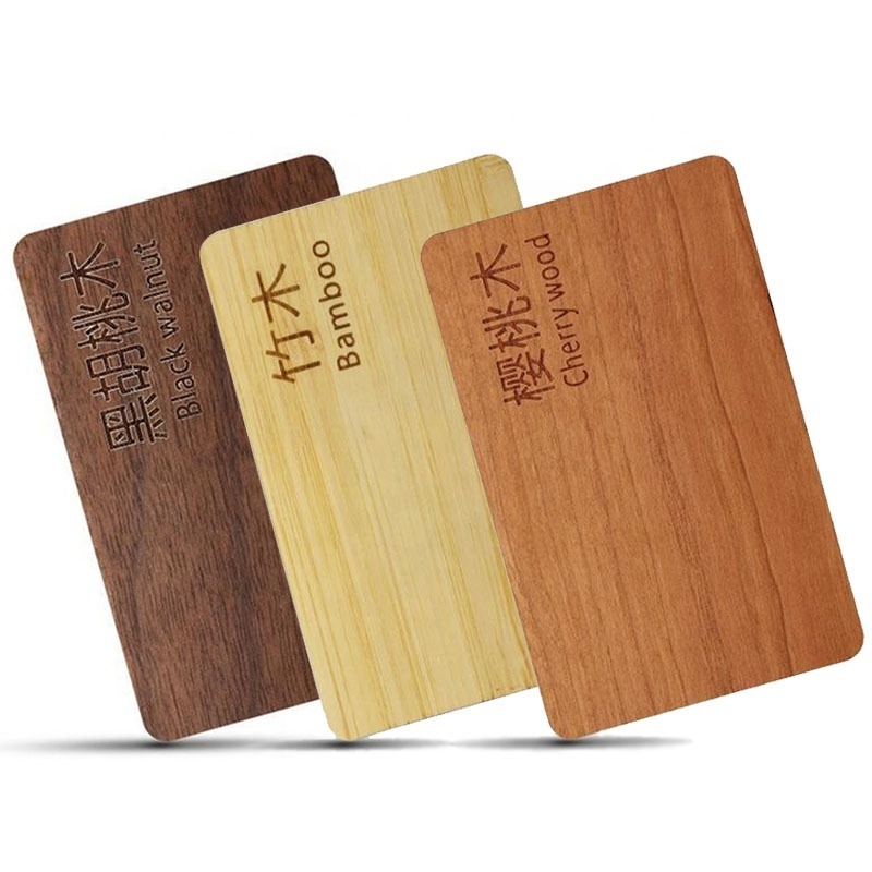 custom LOGO laser programmable CR80 N213/215/216 bamboo smart chip VIP key card RFID nfc wooden card