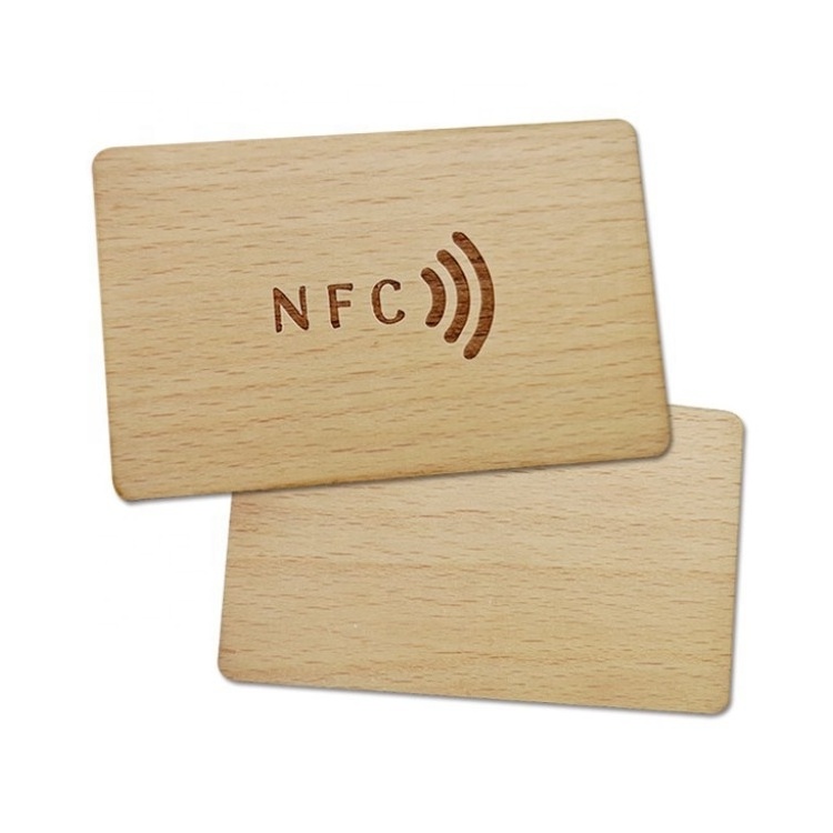 custom LOGO laser programmable CR80 N213/215/216 bamboo smart chip VIP key card RFID nfc wooden card