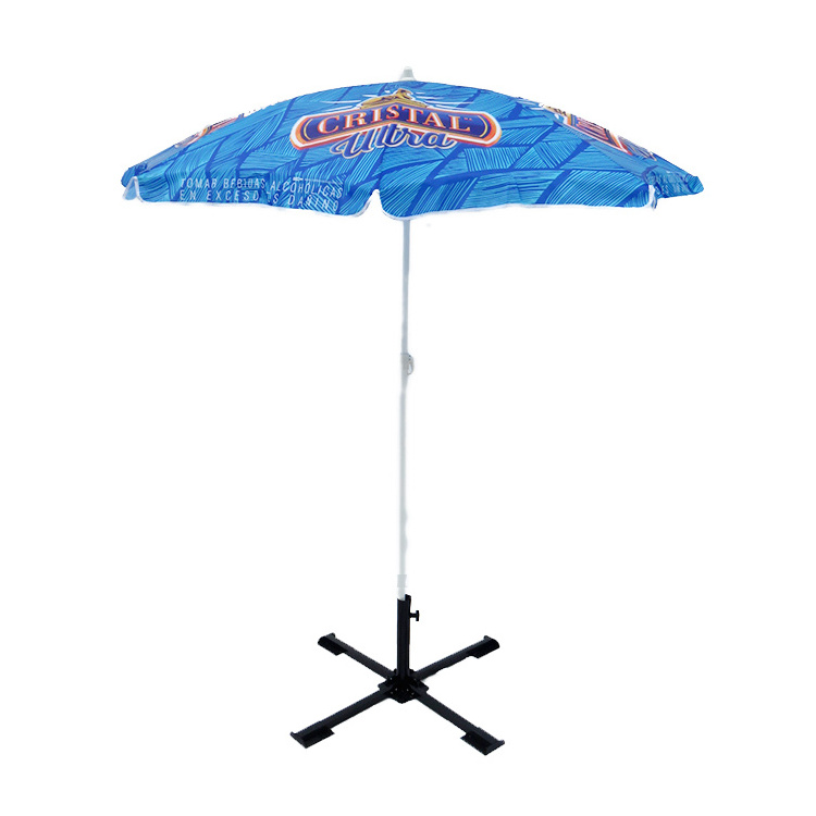 Custom Logo Outdoor Sun Parasol Sea Beach Umbrella with UV Protection