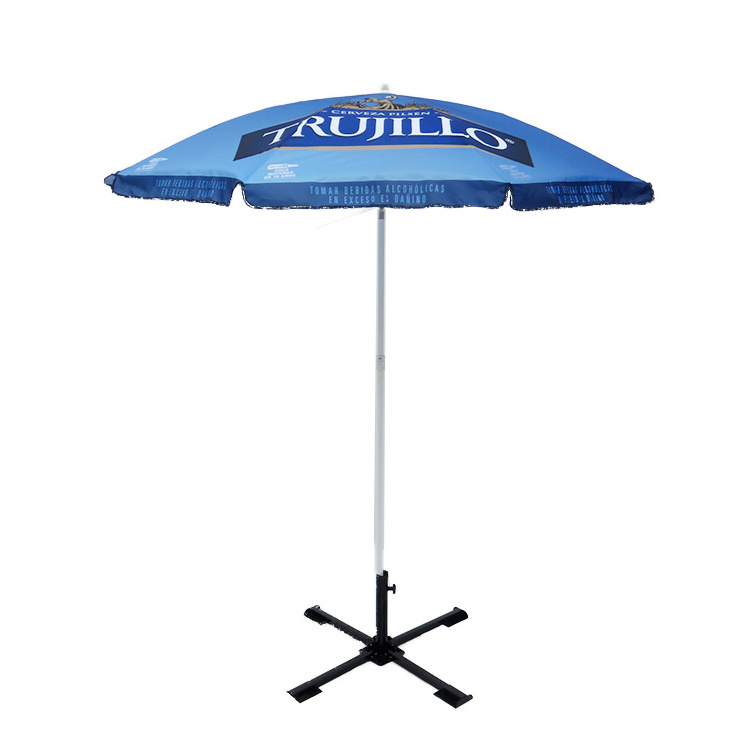 Custom Logo Outdoor Sun Parasol Sea Beach Umbrella with UV Protection