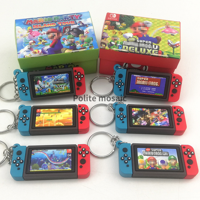 Wholesale Game Console With The Switch Keychain Mario Game Peripheral Key Ring Plastic Keychains