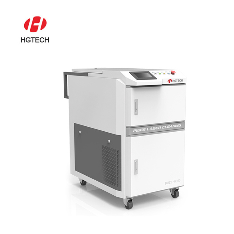 HGTECH 100w 200w 500w 1000w mini Laser Rust Removal Machine System Industry Price Cleaner Laser Cleaning Machine