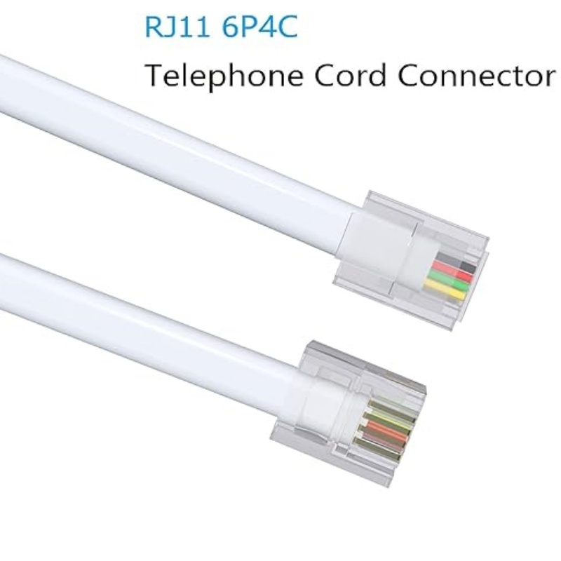 Durable Telephone Splitter RJ11 6P4C 1 Male to 2 Females RJ11 Connector Box for Landline Telephone