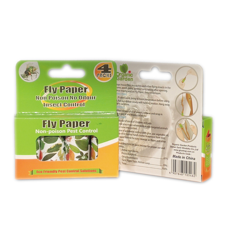 FarmaSino 1pc sticky fly paper ribbon fly catcher ribbon fly paper strips indoor bait