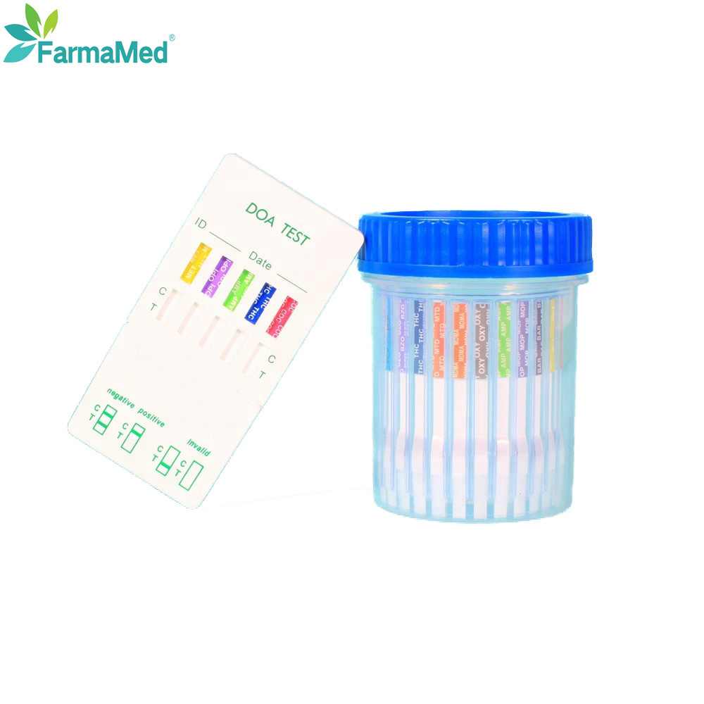 FarmaMed Drugtest Saliva Multi Drugtest Kit Multi K2 AMP, BAR, BZO, BUP, COC, KET, MET, MOR,OPI,MTD,OXY, PCP, TCA