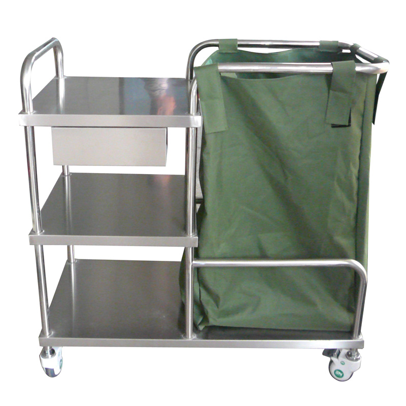 Hospital Medical Cleaning Trolley  Medical Waste Cart with Linen Bag  Multifunction Services