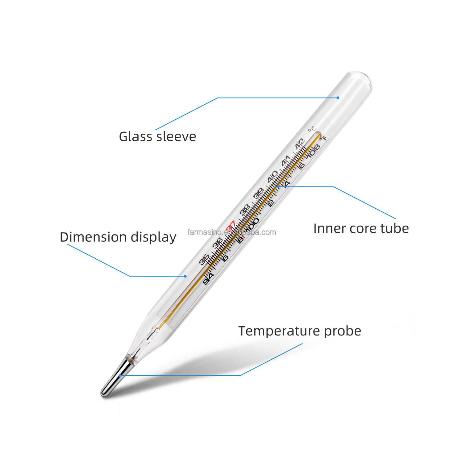 FarmaSino rectal thermometer gallium thermometers mercury free thermometer