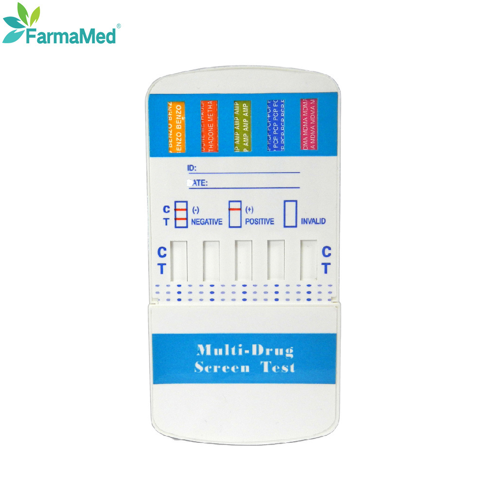 FarmaMed Drugtest Saliva Multi Drugtest Kit Multi K2 AMP, BAR, BZO, BUP, COC, KET, MET, MOR,OPI,MTD,OXY, PCP, TCA