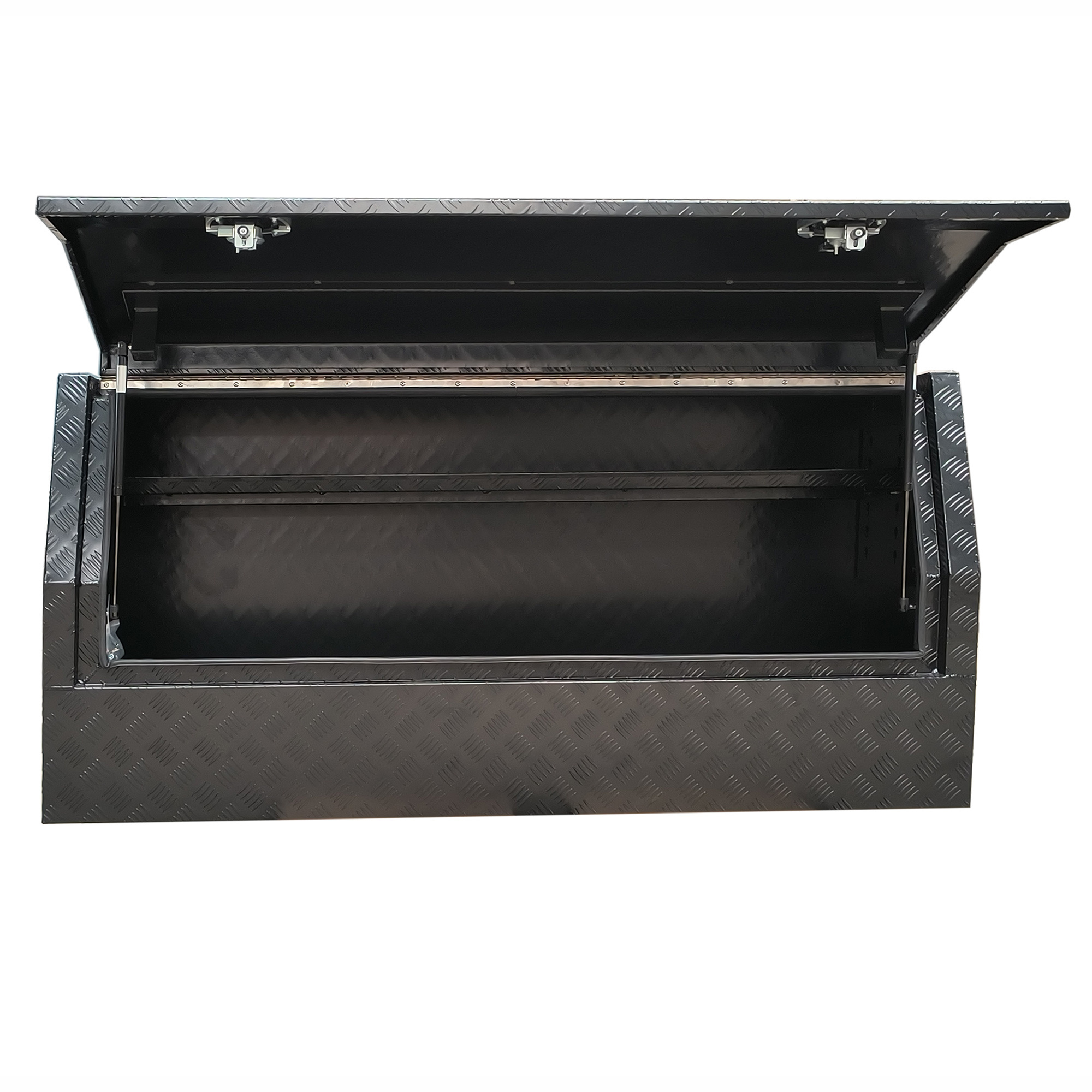 Powercoated Tools Storage Box  RV Full Opening Black Color Aluminium Truck Tool Boxes