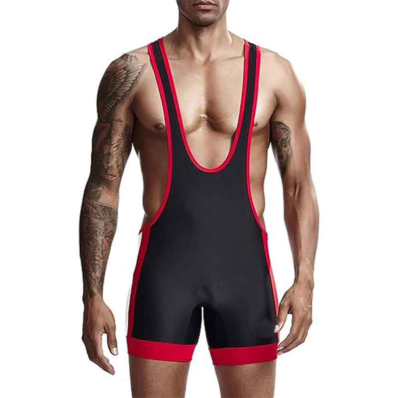 High Quality Custom Blank Wrestling Singlet Men Athletic Jumpsuits Playsuits Bodysuits Wholesale Gymnastics Leotards