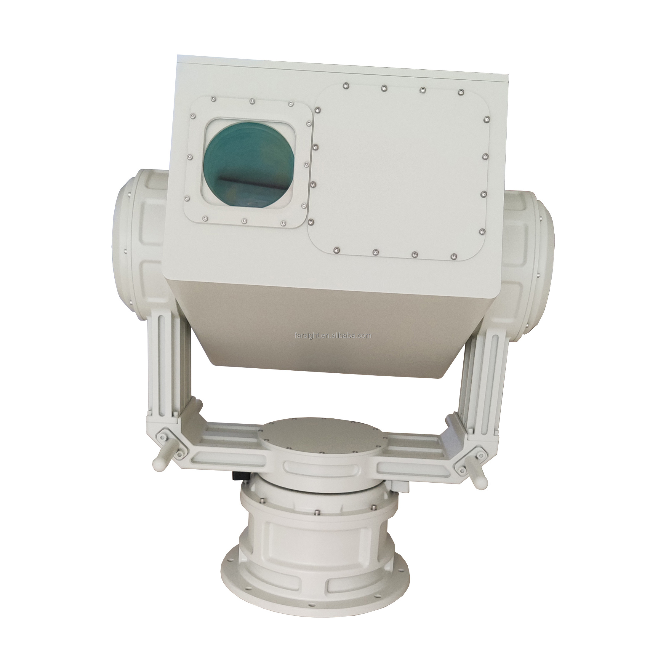 Tri-spectrum three sensor weatherproof ip66 infrared thermal imaging radar night vision network turret camera for car