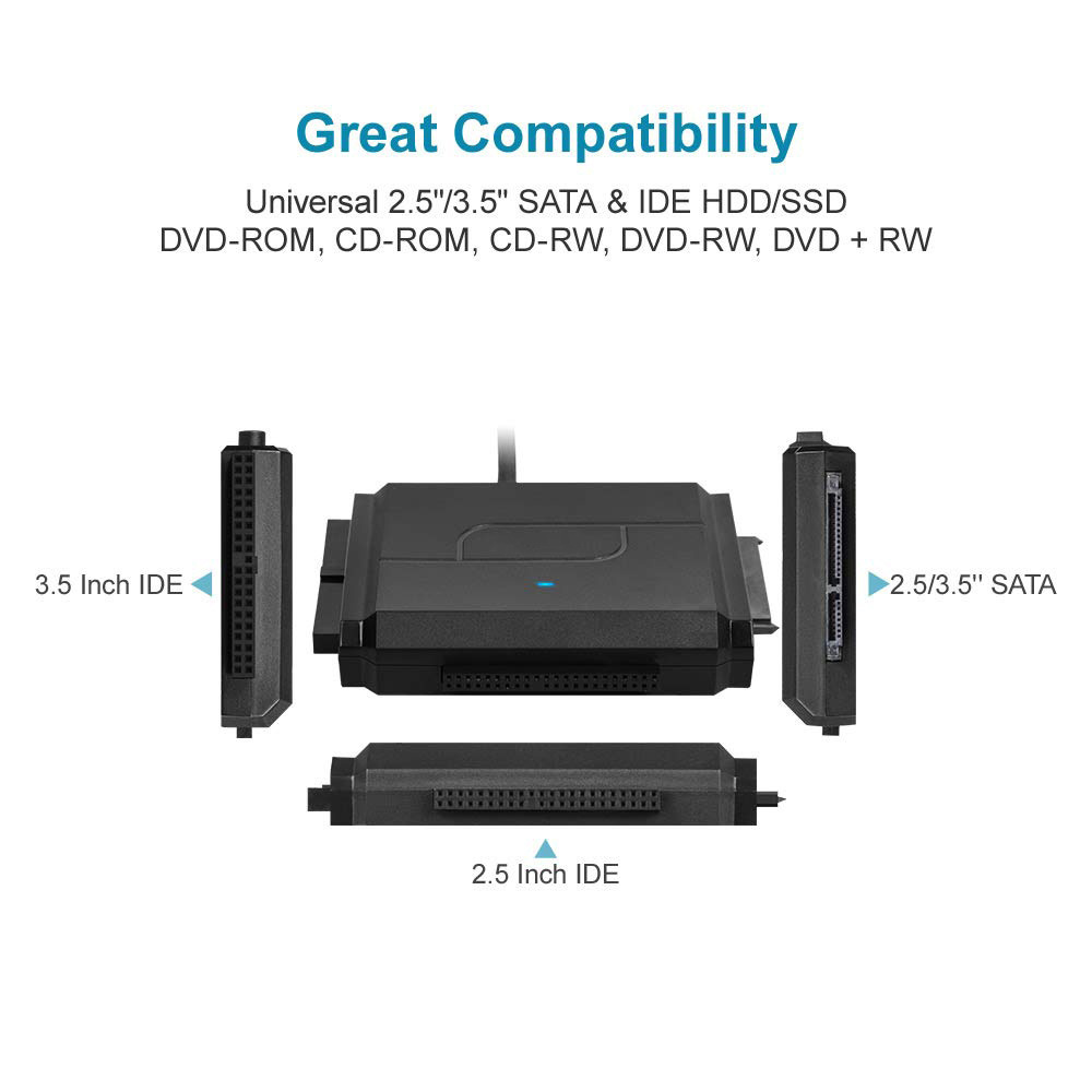 Farsince USB IDE Adapter USB 3.0 to SATA IDE Hard Drive Cable Adapter Converter