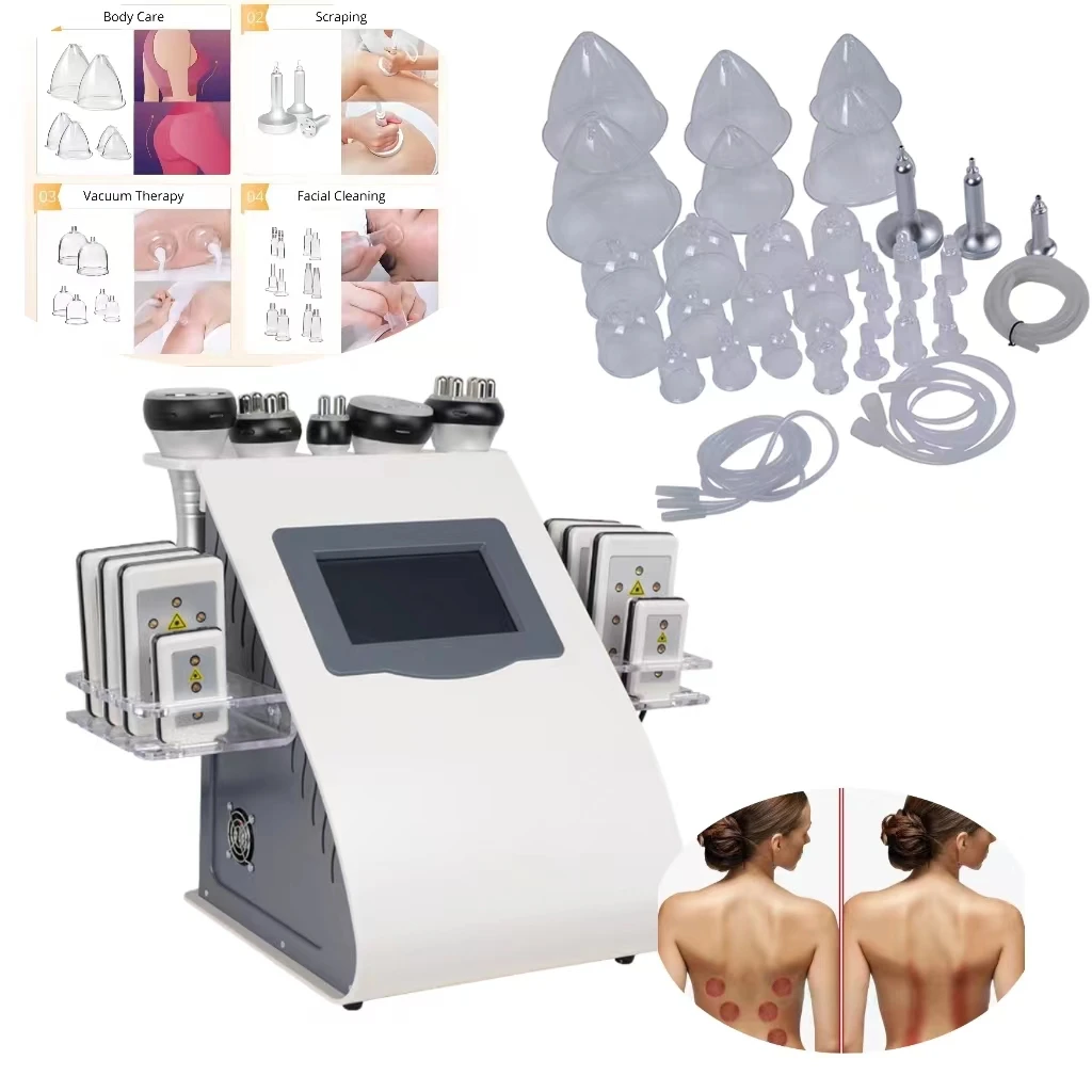 8 in 1 Cupping Breast Enlargement Vacuum Therapy Machine Button Lifting Face Lymphatic Suction Cups Electric Breast Massager