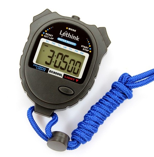 10 Lap Colorful Digital Professional Handheld LCD Chronograph Water Resistant Stop Watch for School Multi Purpose Digital Timer