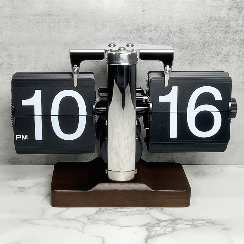 Hot Sale Table Living Room Modern Art Metal Clock Flip Flap Clock Mechanism