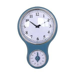 Modern Vintage Quartz Alarm Timer Wall Clock Kitchen Room Decor Digital Clocks Home Decorate