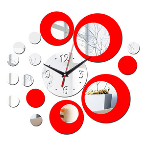 3D Acrylic Mirror Wall Clock Sticker Fashion DIY Quartz Clocks Watch Home Decoration Living Room Stickers