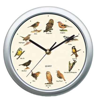 8 inch 10 inch 12 inch  bird singing wall clock bird sound clock animal cat and dog sound clock customized sound also acceptable