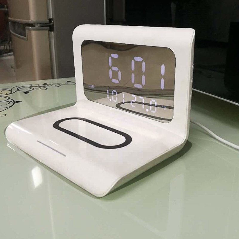 Creative Multifunctional Clock 3-in-1 Mobile Wireless Charging Alarm Clock For Phone Charger