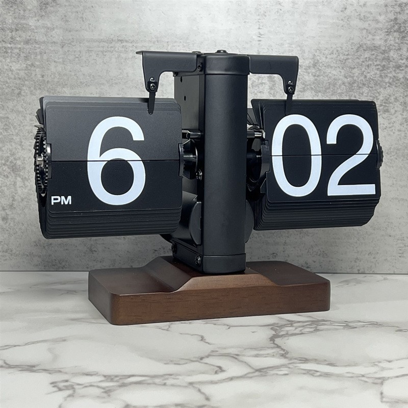 Hot Sale Table Living Room Modern Art Metal Clock Flip Flap Clock Mechanism