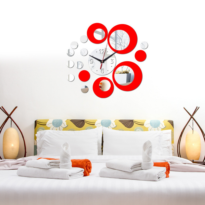 3D Acrylic Mirror Wall Clock Sticker Fashion DIY Quartz Clocks Watch Home Decoration Living Room Stickers