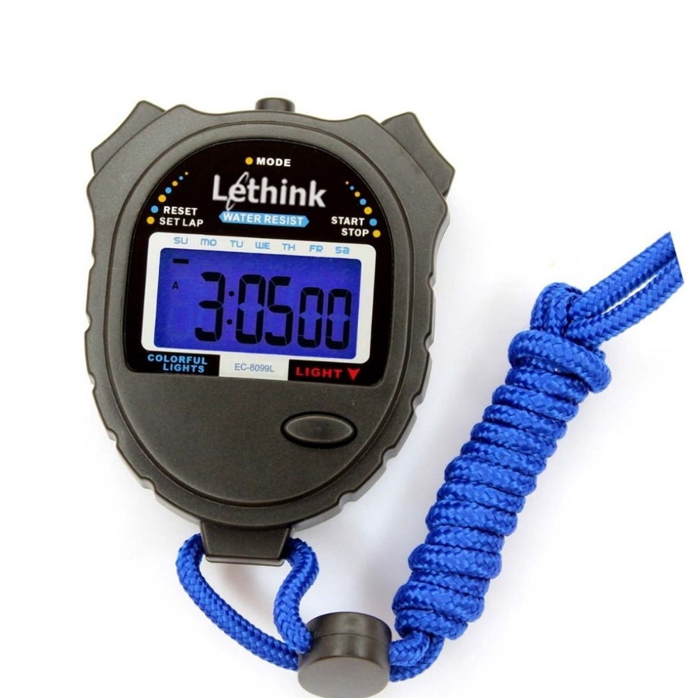 10 Lap Colorful Digital Professional Handheld LCD Chronograph Water Resistant Stop Watch for School Multi Purpose Digital Timer