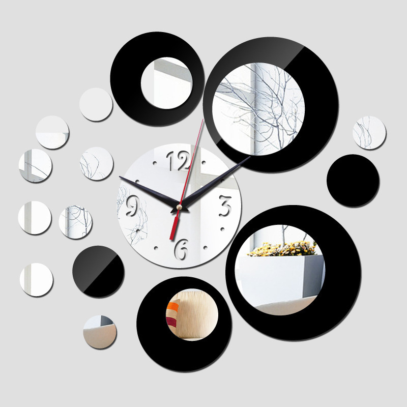 3D Acrylic Mirror Wall Clock Sticker Fashion DIY Quartz Clocks Watch Home Decoration Living Room Stickers