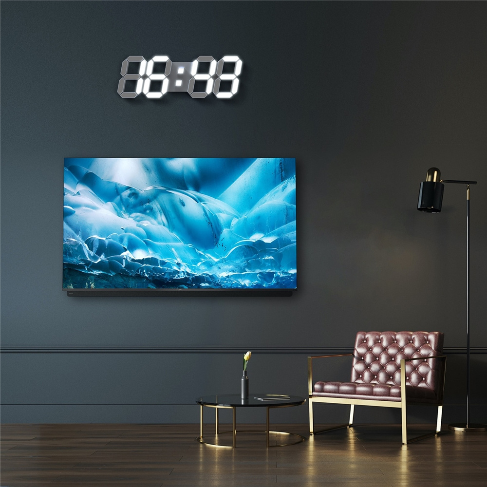 Korea 15 inch large 3D LED wall clock electronic digital remote controller luminous wall clock office decoration wall clock