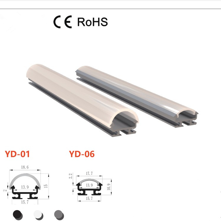 custom AL6063  embedded surface mounted hanging LED linear light fixture  pc pmma transparent frosted  T5 T8 diffuser cover