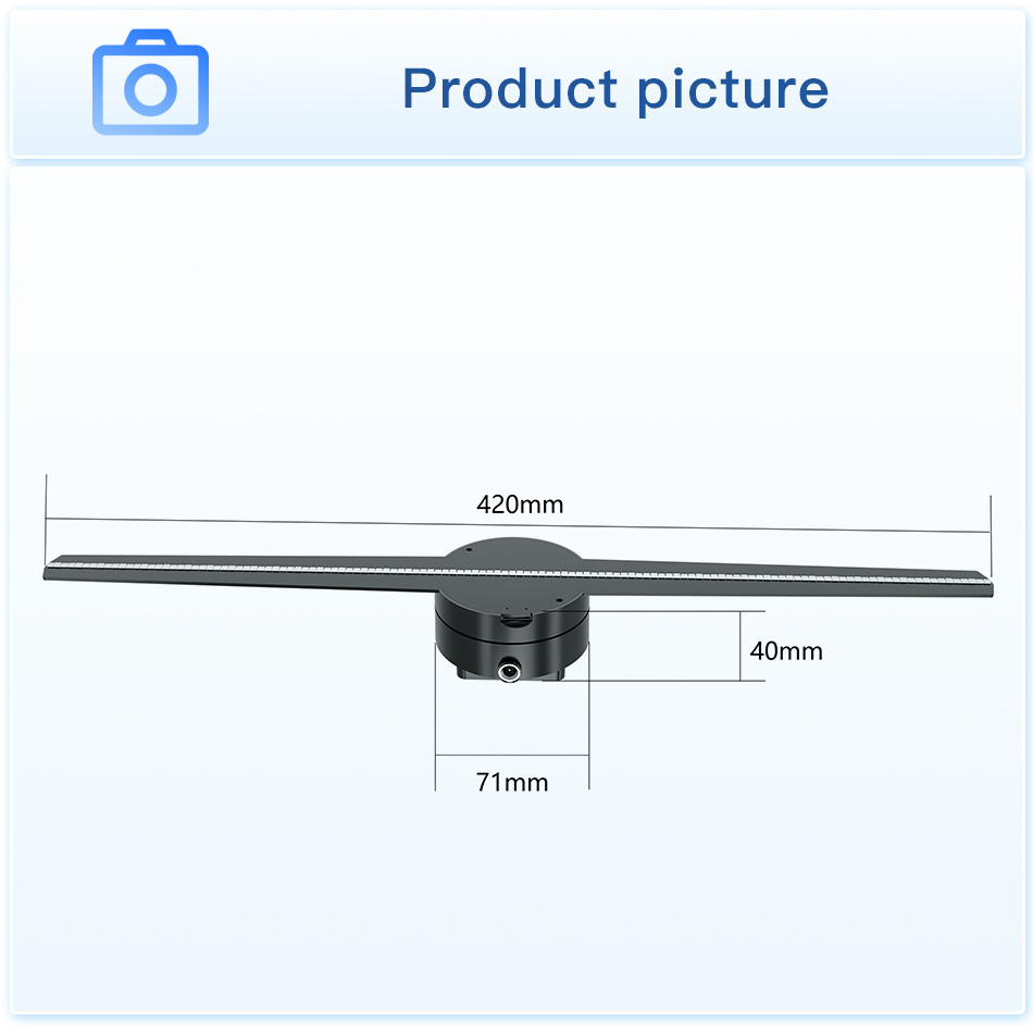 Z1 42cm professional Hologram projection Fan 3D LED Holographic Display for Advertising equipment